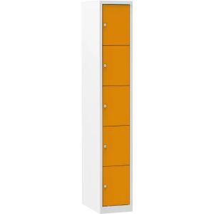Lockerkast Color 5 vakken 1.5 - Kleur deuren: Geel RAL 1003