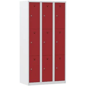 Lockerkast Premio 9 vakken 3.9 - Kleur deuren: Rood RAL 3000