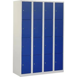 Lockerkast Premio 16 vakken 4.16 - Kleur deuren: Blauw RAL 5010