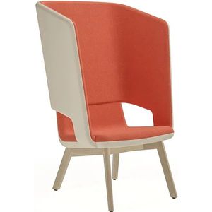 Twist&Sit lounge stoel hoge rug wood - Metalen 4 poot