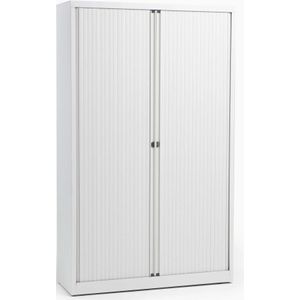 Bisley roldeurkast 198x120x43cm - Krijtwit RAL 9010