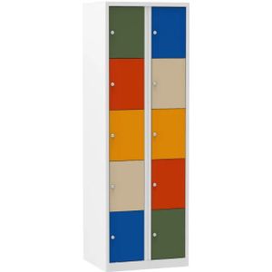 Lockerkast Color 10 vakken 2.10 - Kleur deuren: Multi-color