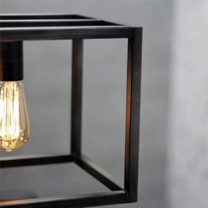 Hanglamp Brushed Grey Cube metaal - Metaal