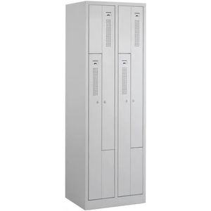 Garderobekast Z 4 deuren 2.4 - Kleur deuren: Lichtgrijs RAL 7035