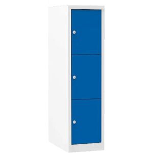 Lockerkast Color 3 vakken 1.3 - Kleur deuren: Blauw RAL 5010