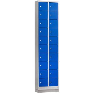 Mini locker 20 vakken - Kleur deuren: Blauw RAL 5010