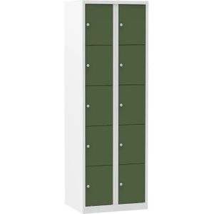 Lockerkast Color 10 vakken 2.10 - Kleur deuren: Groen RAL 6011