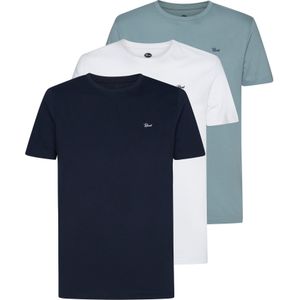 Petrol Industries - 3-pack T-shirts - Navy/White/AquaGrey - S - T-shirts met korte mouwen