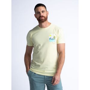 Petrol Industries - Backprint T-shirt Tropicale - Geel - S - T-shirts met korte mouwen