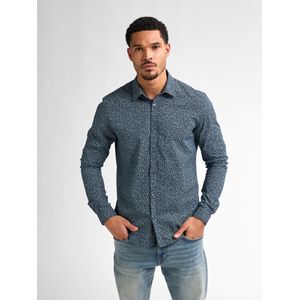Petrol Industries - All-over Print Overhemd Surfcrest - Zwart - XL - Overhemd met lange mouwen