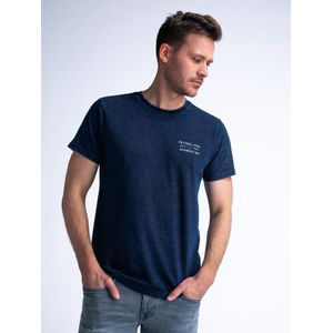 Petrol Industries  Backprint T-shirt Barrel - heren - Blauw - XS