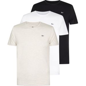 Petrol Industries - 3-pack T-shirts - White/Black/WhiteMelee - M - T-shirts met korte mouwen