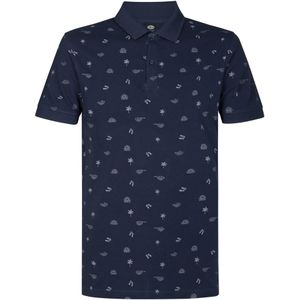 Petrol Industries - All-over Print Polo Outer Banks - Blauw - S - Poloshirts