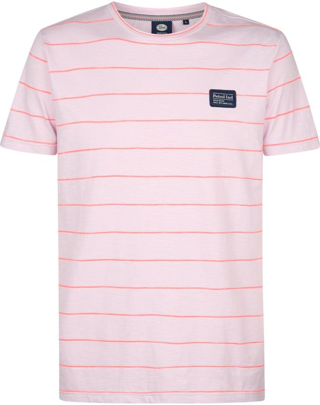 Petrol Industries - Striped T-shirt Limeview - Roze - XL - T-shirts met korte mouwen