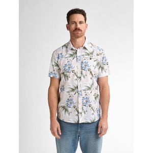 Petrol Industries - All-over Print Overhemd Conchline - Wit - XXXL - Overhemd met korte mouwen