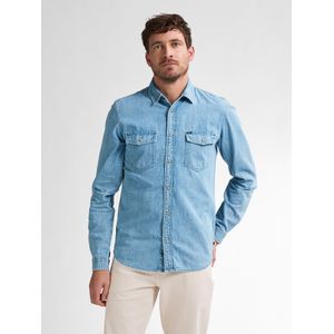 Petrol Industries - Denim Overhemd Pelicancrest - Blauw - XXXL - Overhemd met lange mouwen