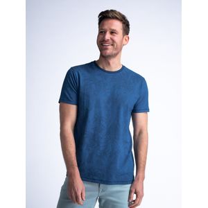 Petrol Industries - Tropisch T-shirt Lowside - Blauw - XXL - T-shirts met korte mouwen