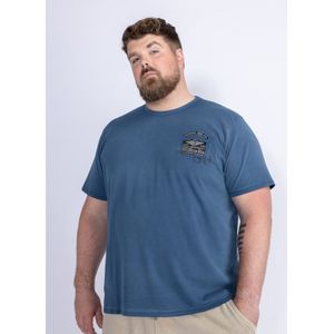 Petrol Industries - Plus Size Artwork T-shirt Palmlife - Blauw - 4XL - T-shirts met korte mouwen