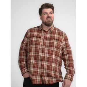 Petrol Industries - Plus Size Geruit Overhemd Bristol - Bruin - 4XL - Plus Size