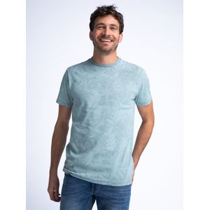 Petrol Industries - Tropisch T-shirt Lowside - Grijs - S - T-shirts met korte mouwen