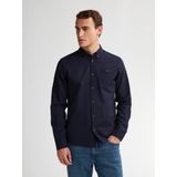 Petrol Industries - Effen Overhemd Two Rivers - Blauw - L - Overhemd met lange mouwen