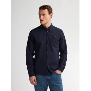 Petrol Industries - Effen Overhemd Two Rivers - Blauw - L - Overhemd met lange mouwen