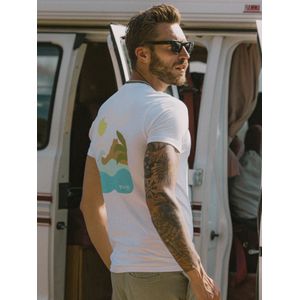 Petrol Industries - Backprint T-shirt Tropicale - Wit - S - T-shirts met korte mouwen