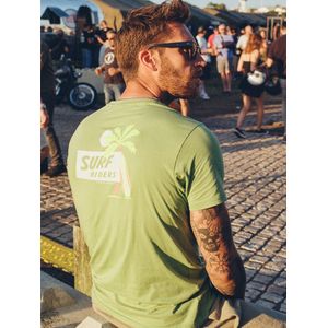 Petrol Industries - Backprint T-shirt Waikiki Beach - Groen - XS - T-shirts met korte mouwen