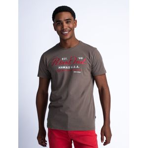 Petrol Industries - Artwork T-shirt Bonfire - Bruin - XXXL - T-shirts met korte mouwen