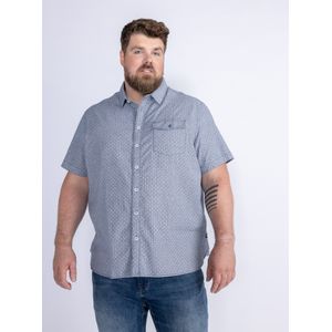Petrol Industries - Plus Size All-over Print Overhemd Sizzle - Blauw - 6XL - Overhemd met korte mouwen