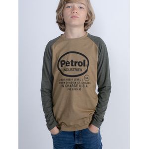 Petrol Industries - Artwork T-shirt Lange Mouwen Posser - Grijs - 140 - T-shirts met lange mouwen