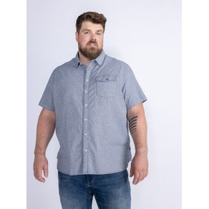 Petrol Industries - Plus Size All-over Print Overhemd Sizzle - Blauw - 4XL - Plus Size