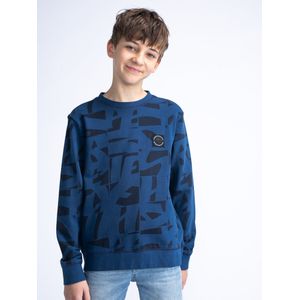 Petrol Industries - All-over Print Sweater Solenture - Blauw - 164 - Truien