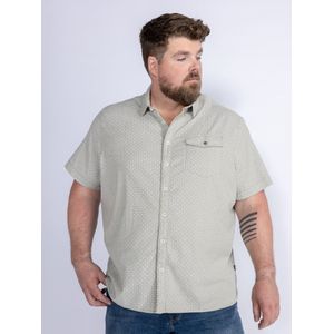 Petrol Industries - Plus Size All-over Print Overhemd Sizzle - Grijs - 5XL - Overhemd met korte mouwen