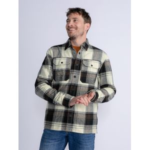 Petrol Industries - Geruit Overhemd Streator - Bruin - S - Overhemd met lange mouwen