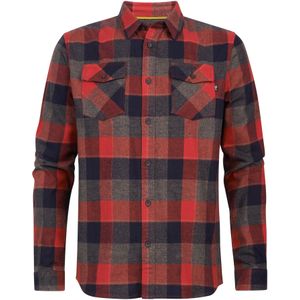 Petrol Industries - Geruit Overhemd Lisbon - Rood - S - Overhemd met lange mouwen