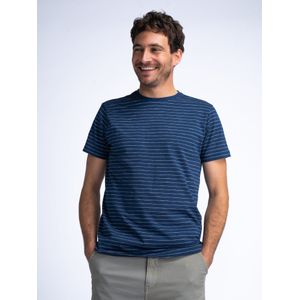 Petrol Industries - Gestreept T-shirt Beachside - Blauw - XL - T-shirts met korte mouwen