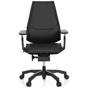 GENIDIA BLACK Leder - High end bureaustoel Zwart