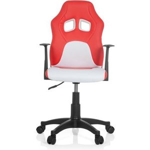 Bureaustoel | Met Armleuning | Kinderen | Kunstleder | Rood/Wit | Teen Raycer AL