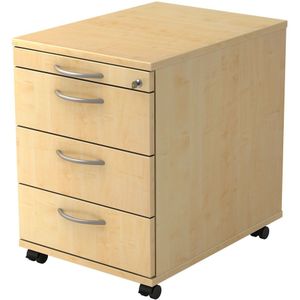 Ladeblok | 3 Lades | Verrijdbaar | Esdoorn | 42,8 x 58 x 59 cm | Signa Ac30 BM