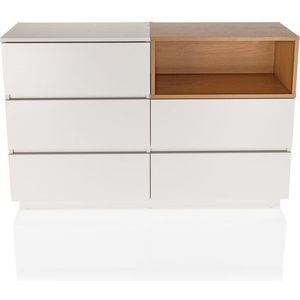 MELMO S - Dressoir Wit/Eiken