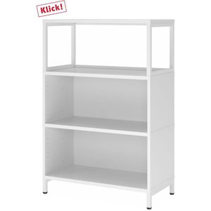 FlexWall | 3 OH | 2x kast + lijst | met sokkelframe - Wit