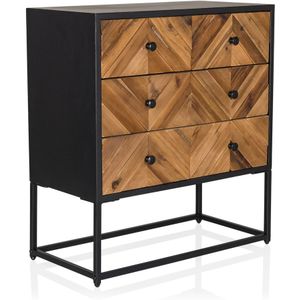 SANTJAGO - BLACK SUN - Commode - Zwart - Hout - 3 Lades