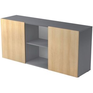 Kapa - Dressoir - Grafiet/Eik - Melaminehars - 160 x 42 x 74,8 cm