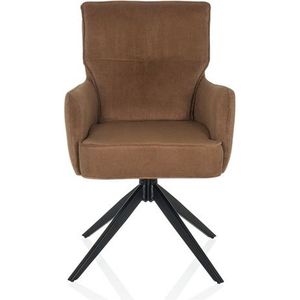 TARUGO - Gestoffeerde Stoel - Bruin - Stof - Modern Ontwerp