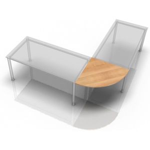 XBE91 G - Hoek rond 80 x 80 Walnoot