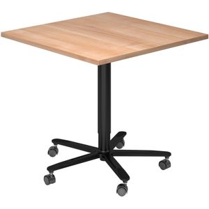 BISTRO 88Q D - Systeem conferentietafel 80 x 80 Zwart Knoestige Eiken