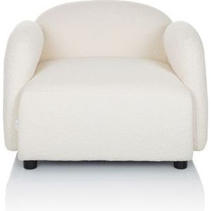 VERDUNA - Loungestoel - Wit - Boucléstof - Retrostijl