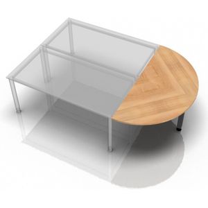 RA160 G - Connectie en montageplaten I Aanschuiftafel 160x80 Walnoot