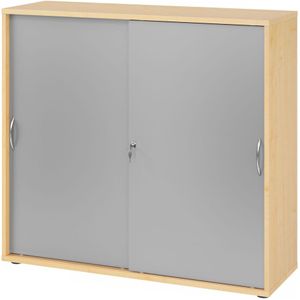 Hammerbacher - Roldeurkast - Zilver - Melaminehars - 120 x 40 x 110 cm